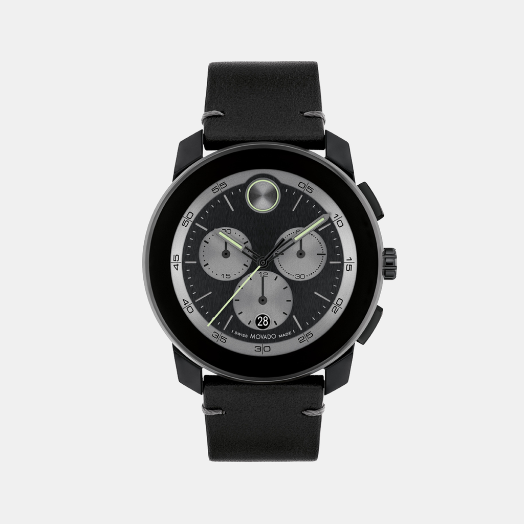 Movado Round Black Chronograph watch