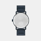 Bold Men Quartz Blue Dial Analog Stainless Steel Watch 3601097