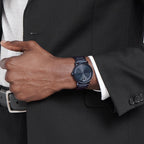 Bold Men Quartz Blue Dial Analog Stainless Steel Watch 3601097