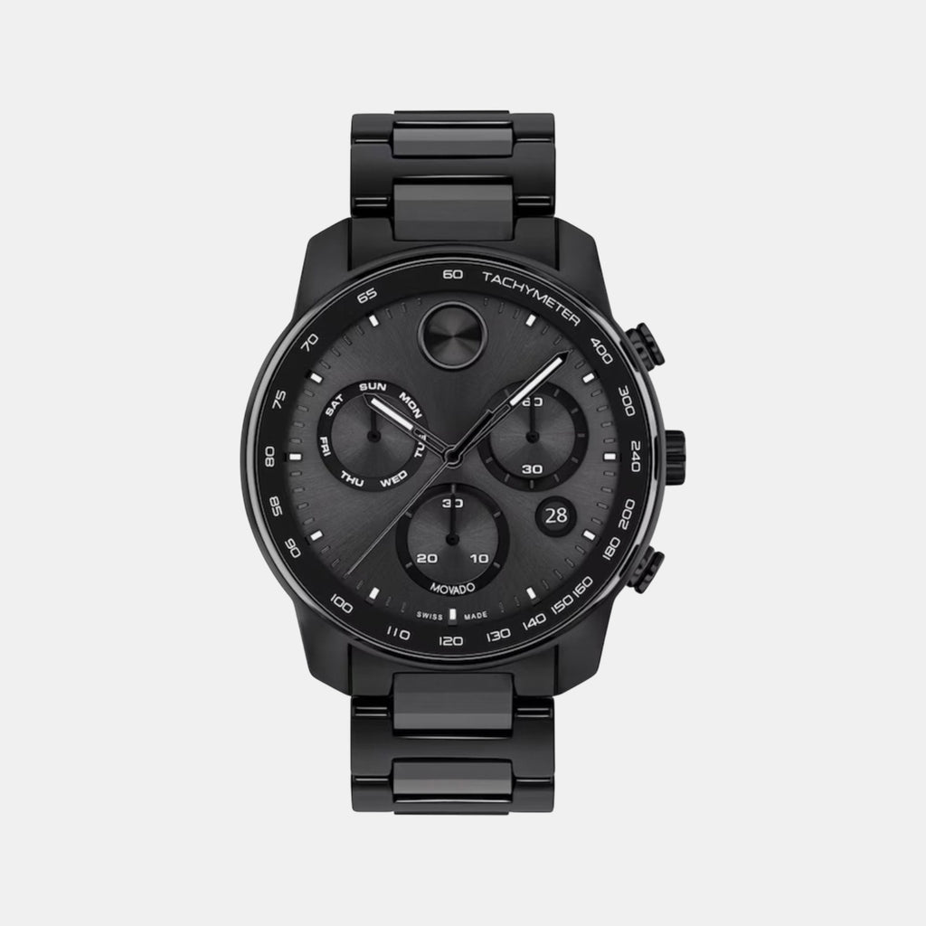 Bold Men Quartz Black Dial Chronograph Ceramic Watch 3601103