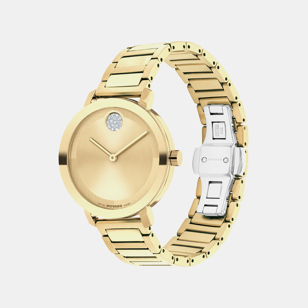 Bold Women Quartz Gold Dial Analog Stainless Steel Watch 3601106