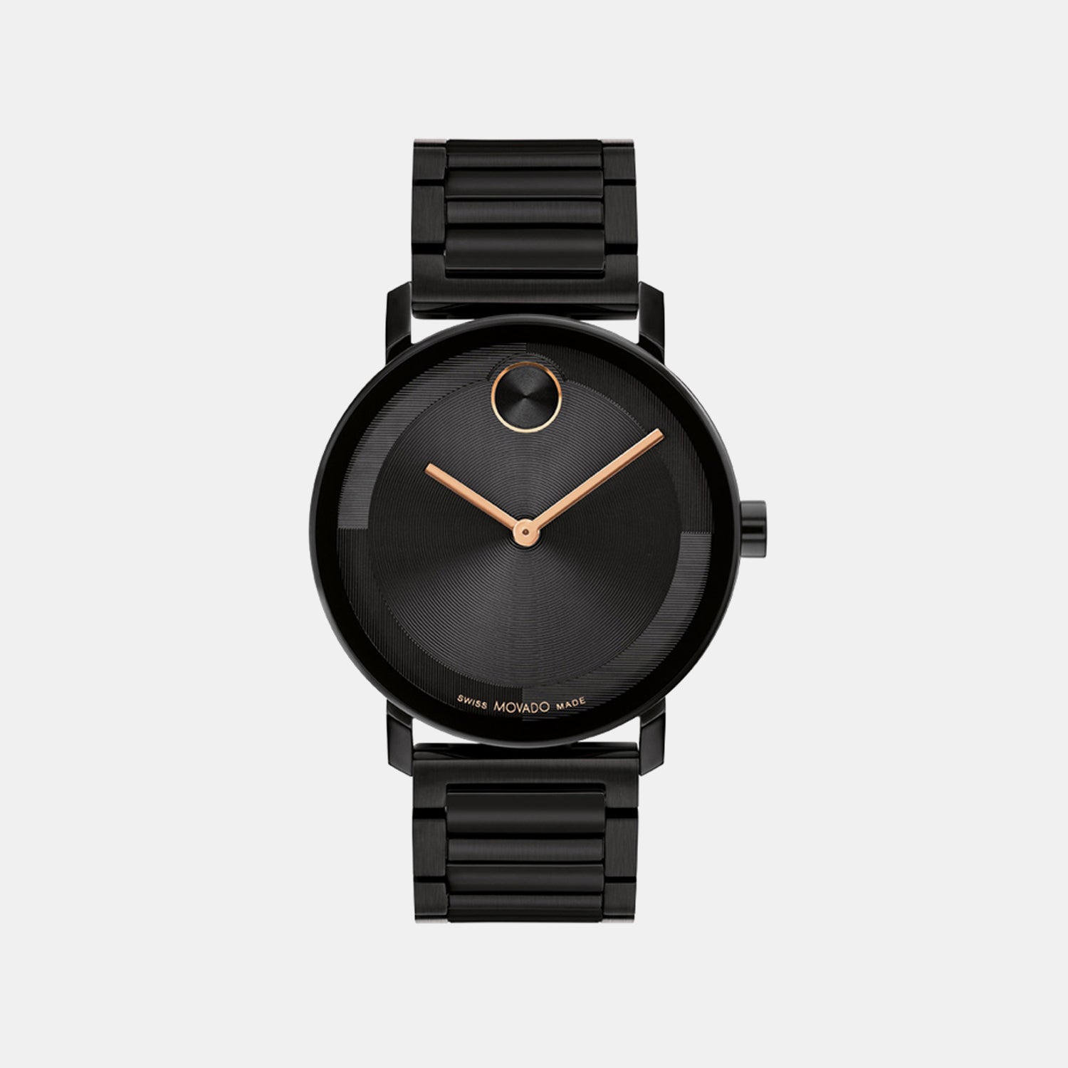 Bold Men Quartz Black Dial Analog Stainless Steel Watch 3601112