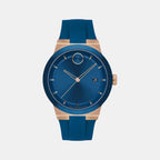Bold Fusion Men Quartz Blue Dial Analog Silicone Watch 3601140