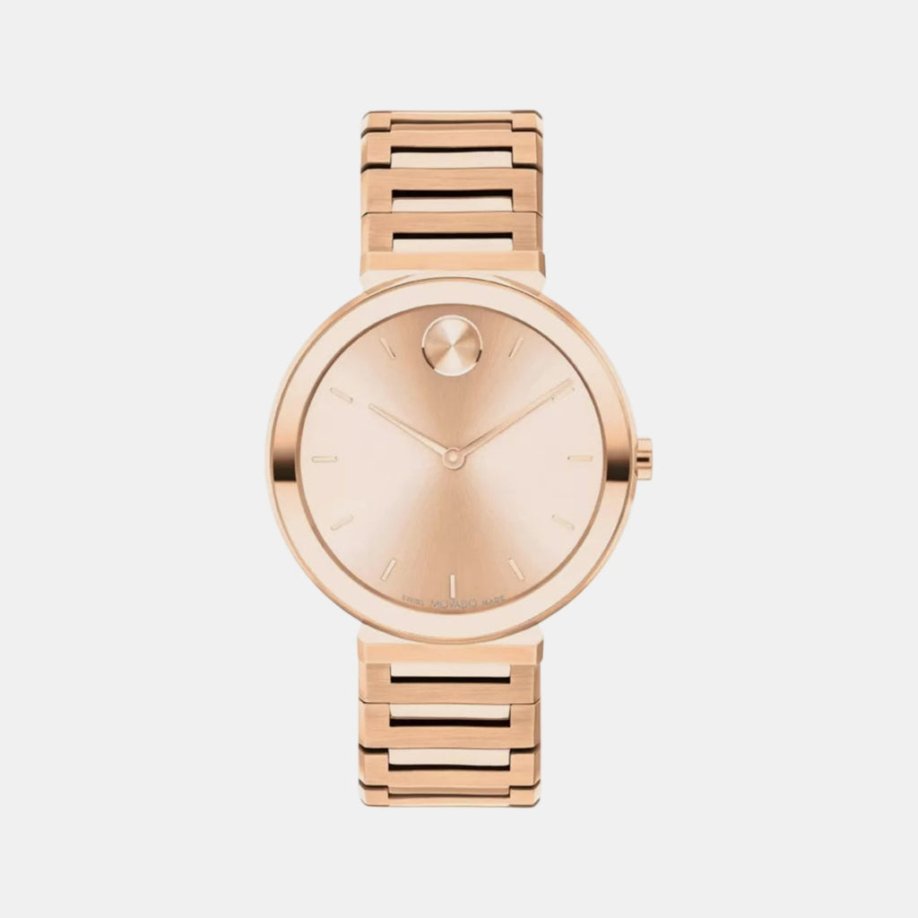 Bold Women Quartz Rose Gold Dial Analog Stainless Steel Watch 3601147