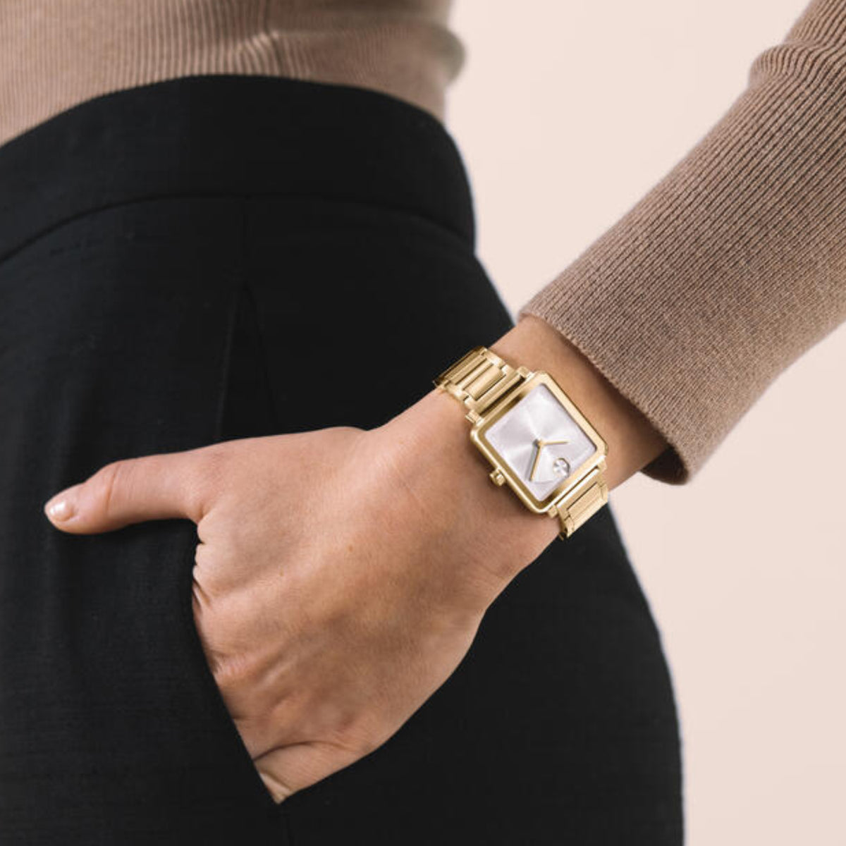 Bold Evolution Women Quartz Rose Gold Dial Analog Stainless Steel Watch 3601163