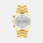 Bold Men Quartz Yellow Light & Black Dial Chronograph Stainless Steel Watch 3601185