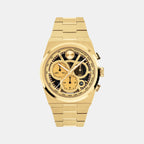 Bold Men Quartz Yellow Light & Black Dial Chronograph Stainless Steel Watch 3601185