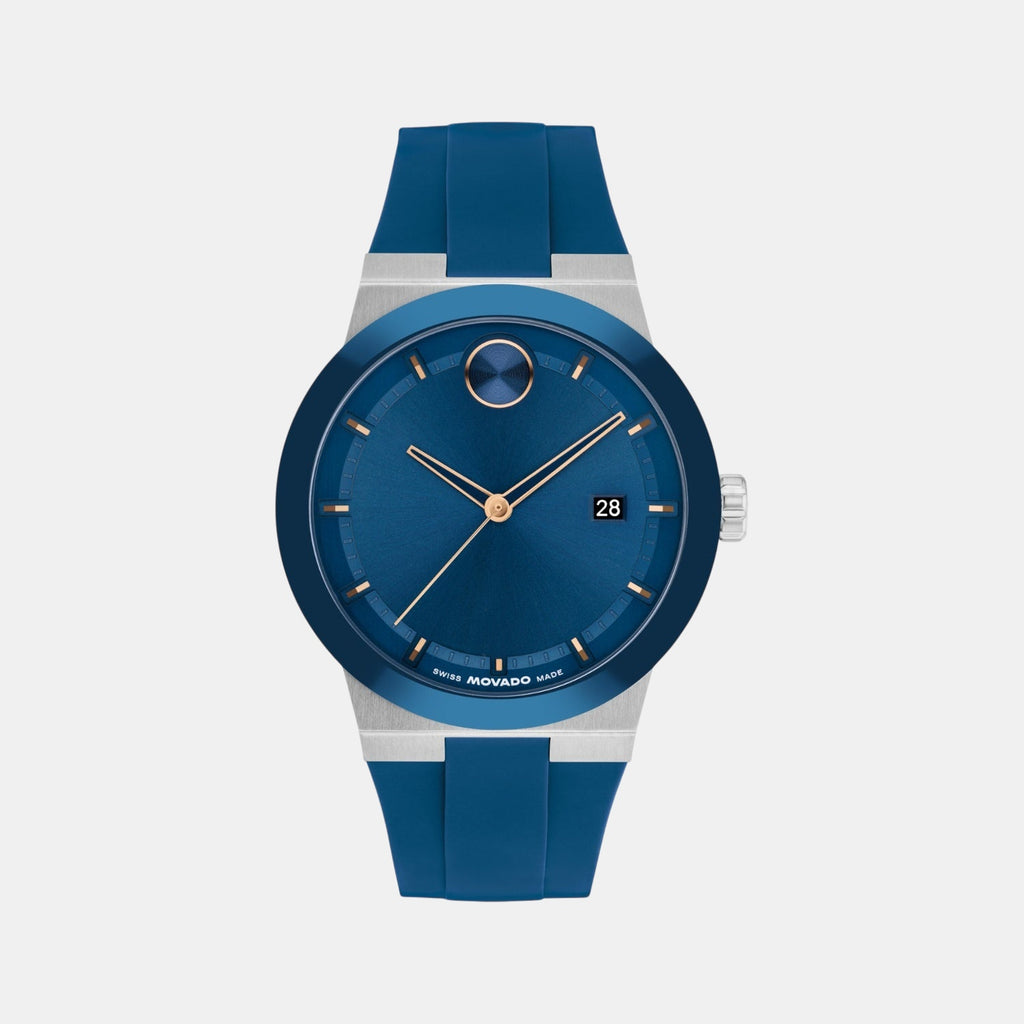 Bold Men Quartz Blue Dial Analog Silicone Watch 3601193