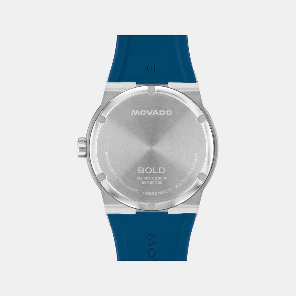 Bold Men Quartz Blue Dial Analog Silicone Watch 3601193