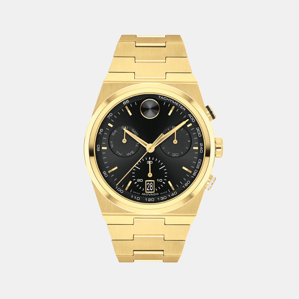 Movado Round Black Chronograph watch
