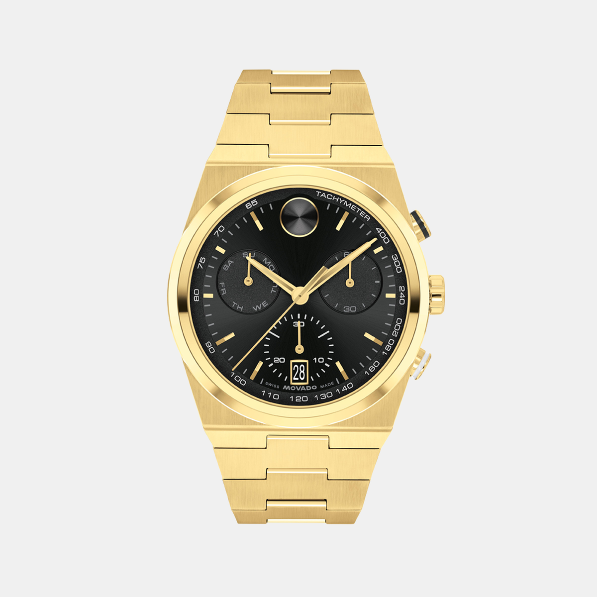 Movado Round Black Chronograph watch