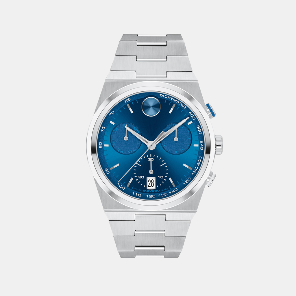 Movado Round Blue Chronograph watch