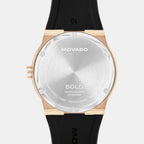 Bold Men Quartz Burgundy Dial Analog Silicone Watch 3601214
