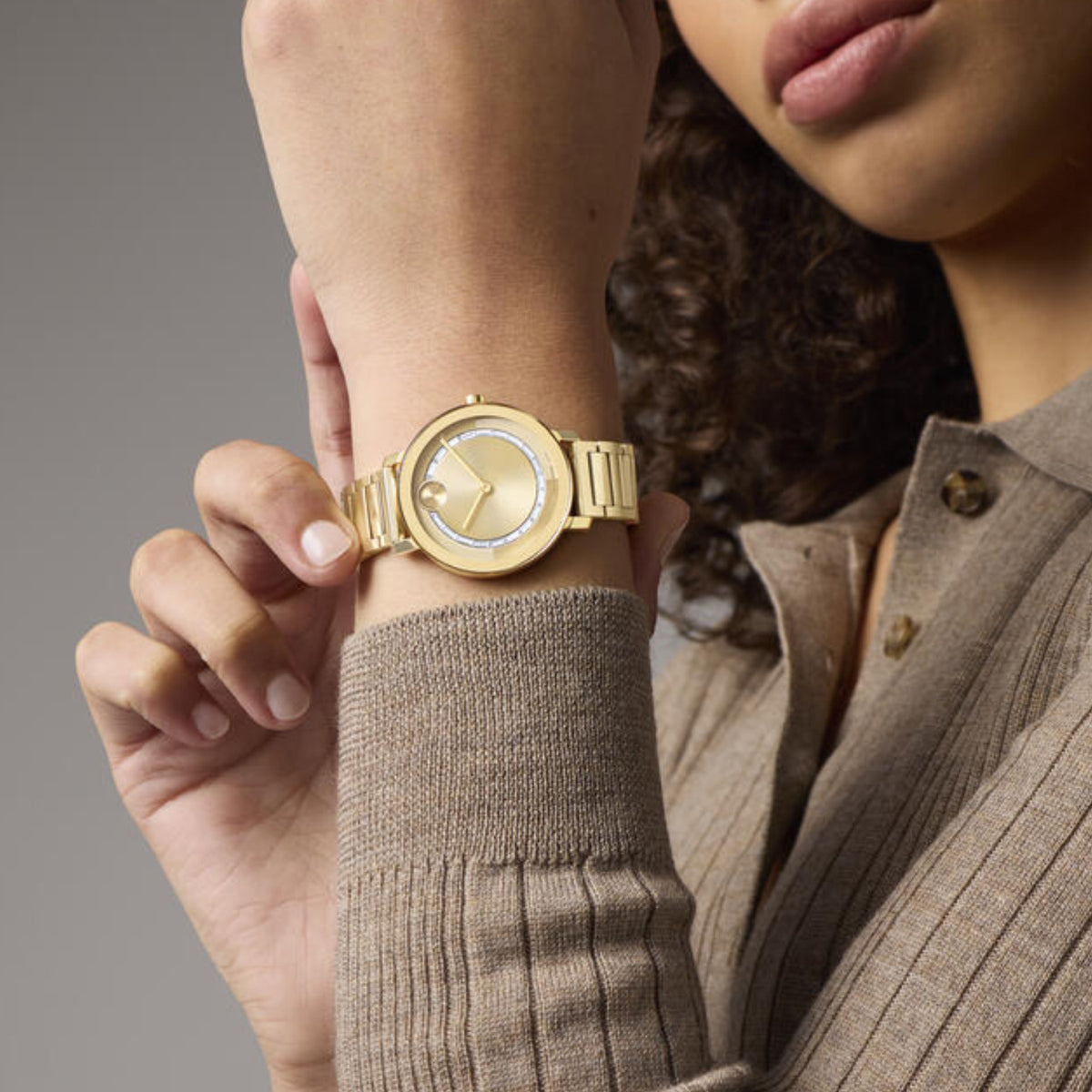 Bold Evolution Women Quartz Gold Dial Analog Stainless Steel Watch 3601218