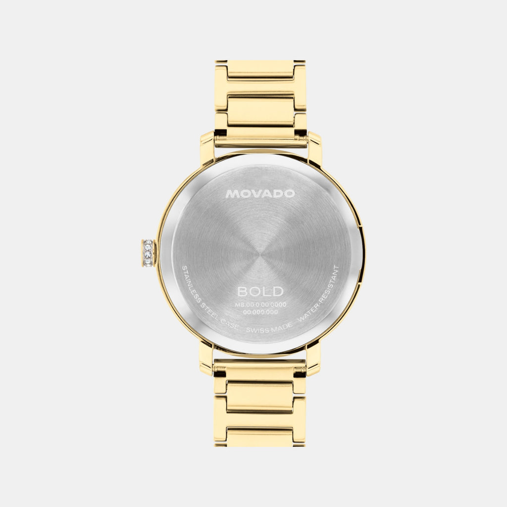 Bold Women Quartz Light Gold Dial Analog Stainless Steel Watch 3601225