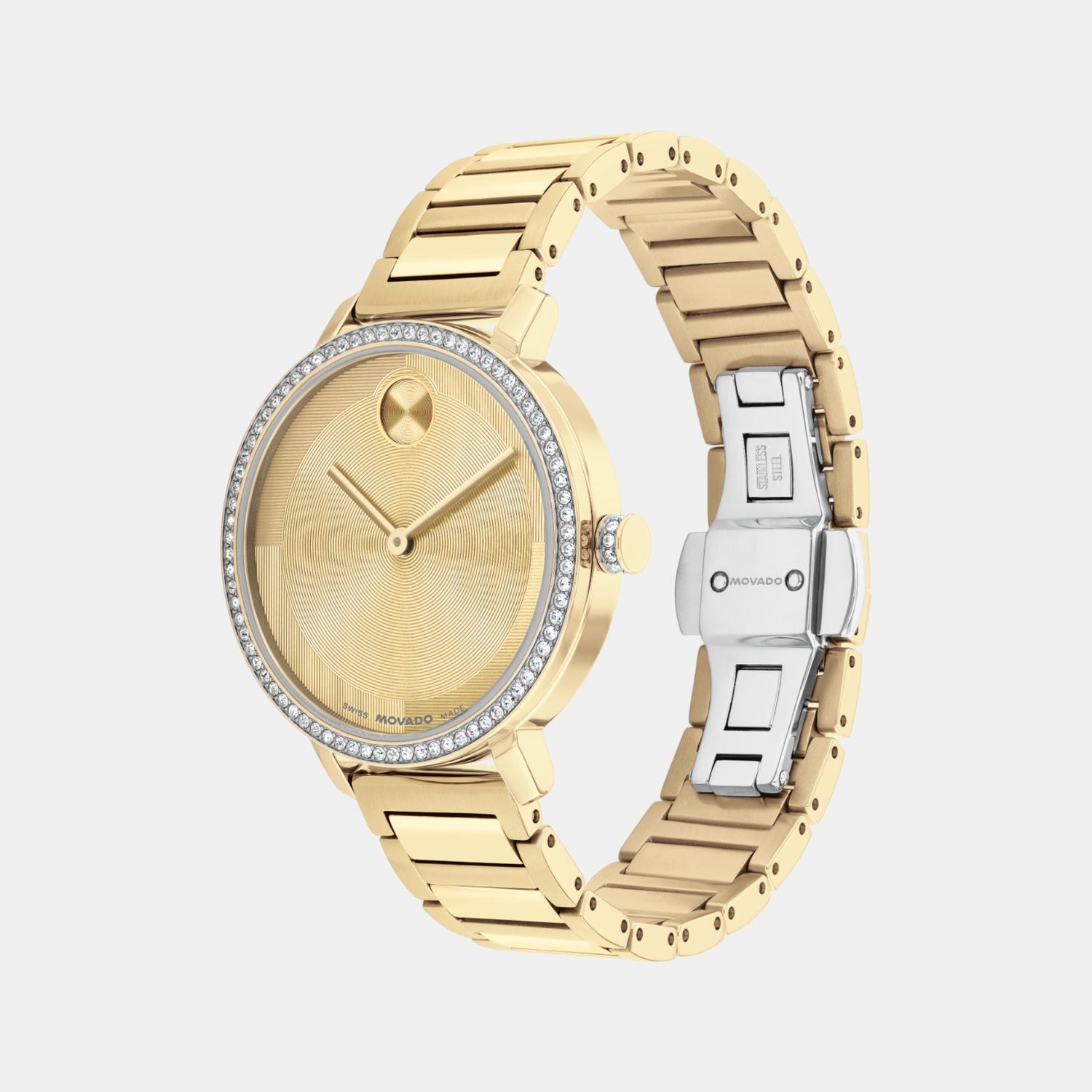 Bold Women Quartz Light Gold Dial Analog Stainless Steel Watch 3601225