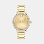 Bold Women Quartz Light Gold Dial Analog Stainless Steel Watch 3601225