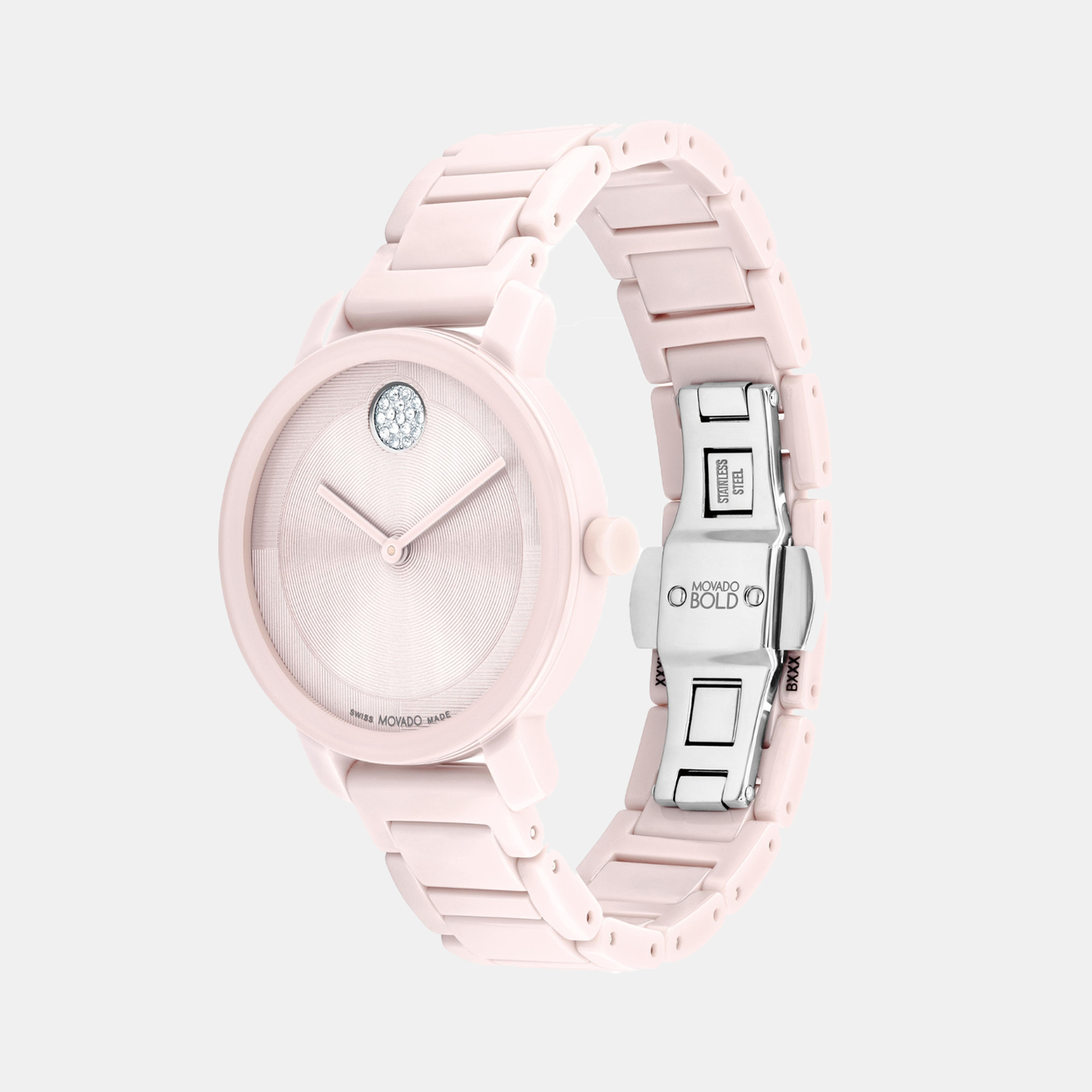 Women Quartz Blush Dial Analog Stainless Steel Watch 3601234