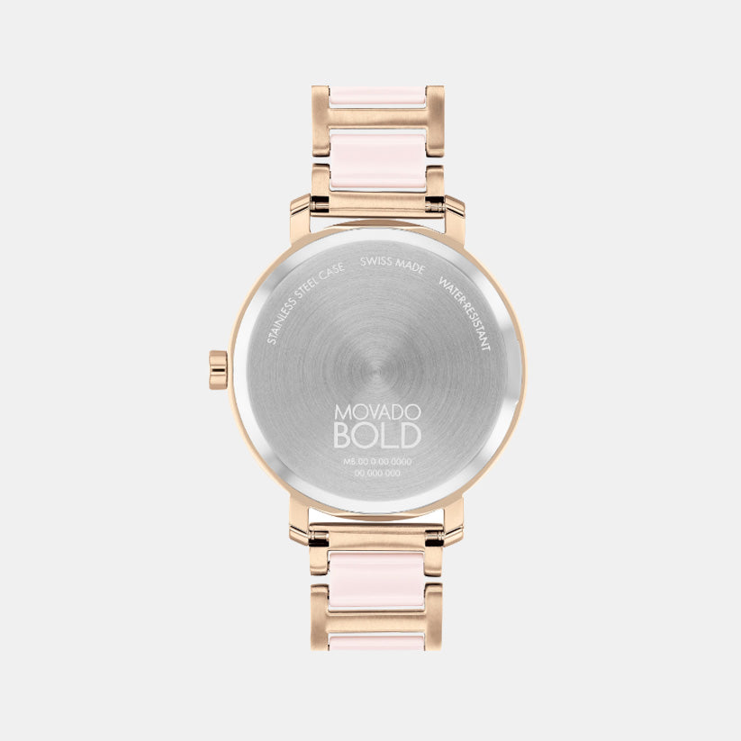 Movado Women Round Carnation Gold watch