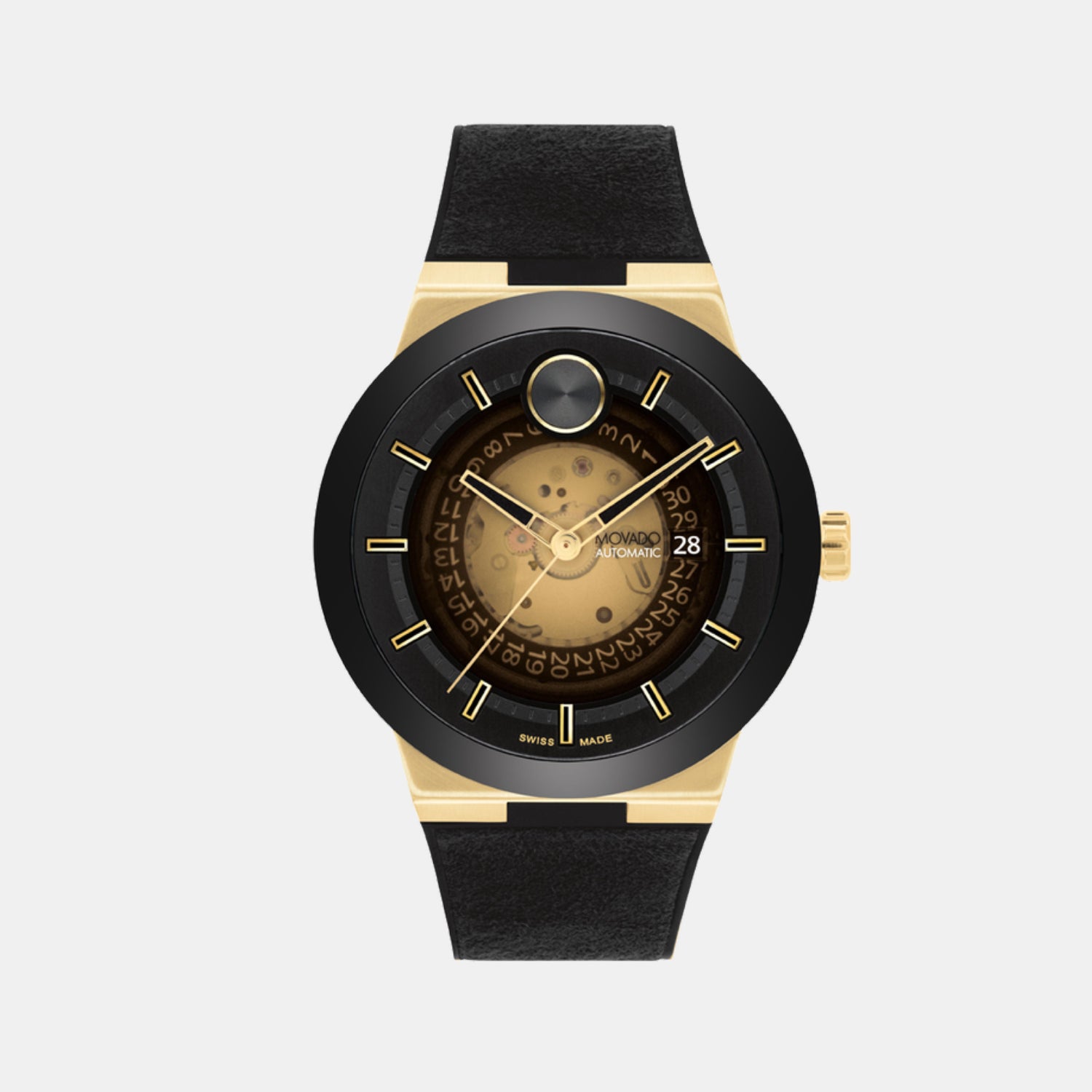 Bold Men Automatic Transparent Dial Analog Rubber Watch 3601247