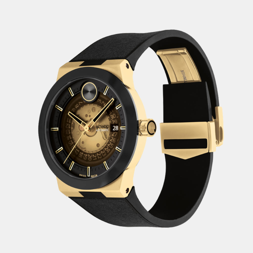 Bold Men Automatic Transparent Dial Analog Rubber Watch 3601247