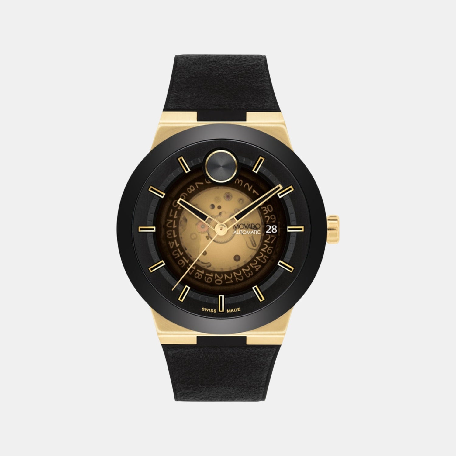 Bold Men Automatic Transparent Dial Analog Rubber Watch 3601247