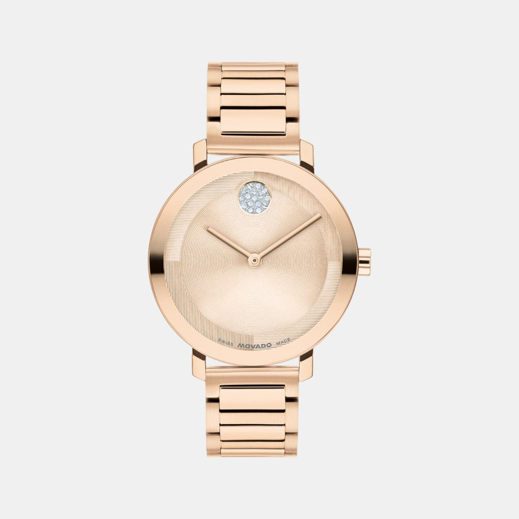 Bold Women Quartz Pink Dial Analog Stainless Steel Watch 3601266