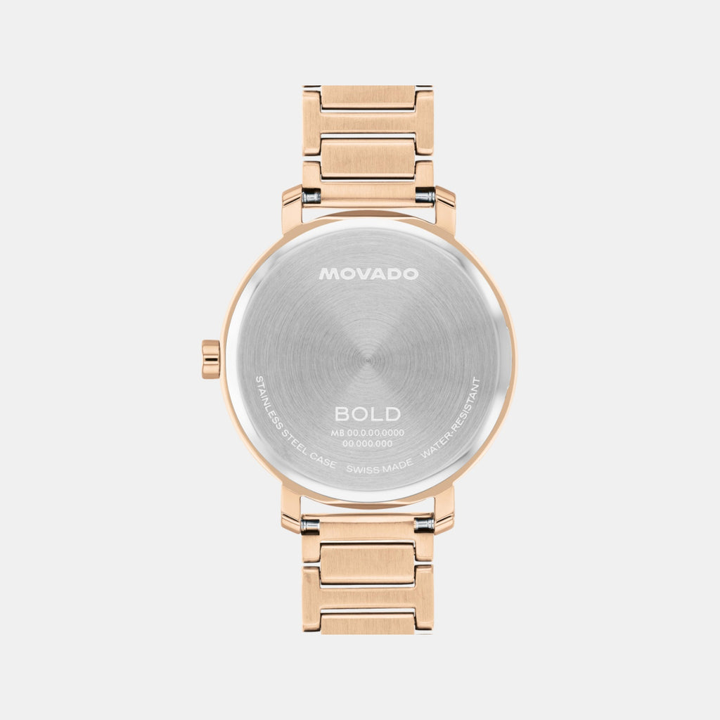 Bold Women Quartz Light Rose Gold Dial Analog Stainless Steel Watch 3601266