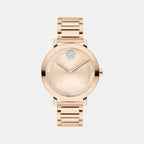 Bold Women Quartz Light Rose Gold Dial Analog Stainless Steel Watch 3601266