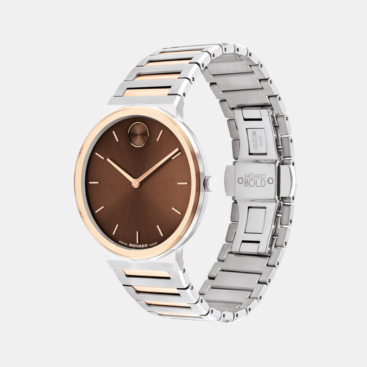 Bold Horizon Men Quartz Brown Dial Analog Stainless Steel Watch 3601267
