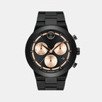 Bold Fusion Men Quartz Black Dial Chronograph Stainless Steel Watch 3601282