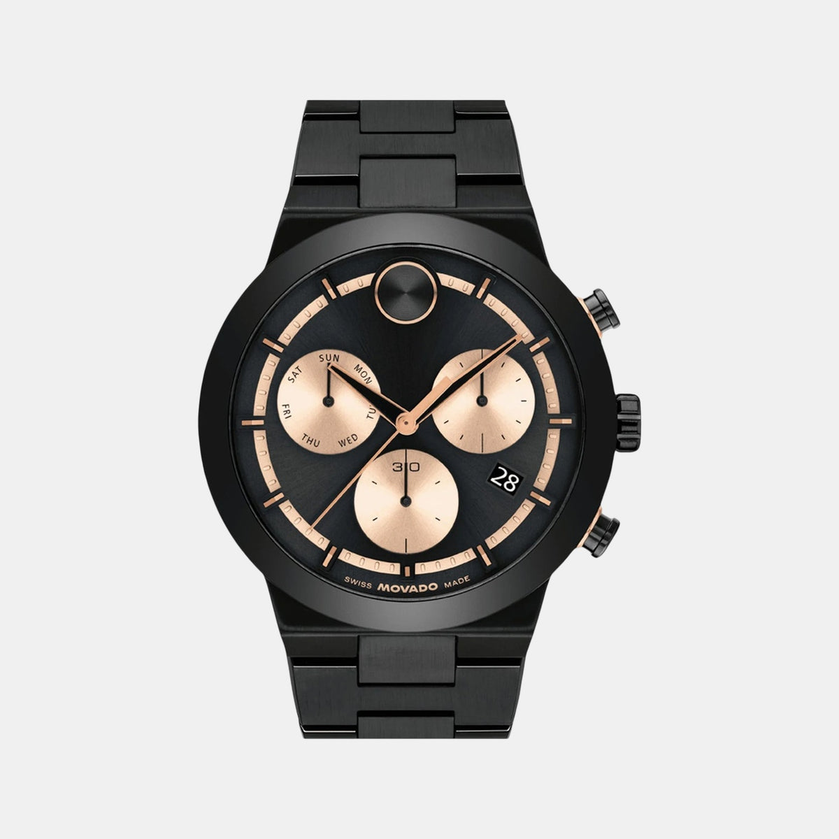 Bold Fusion Men Quartz Black Dial Chronograph Stainless Steel Watch 3601282