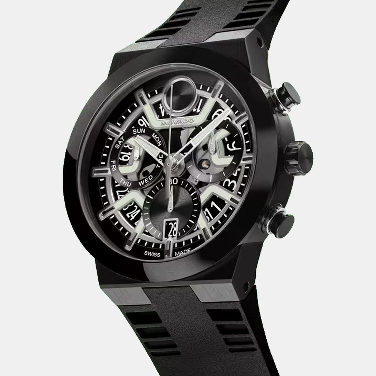Bold Fusion Men Quartz Grey Dial Chronograph Silicone Watch 3601284