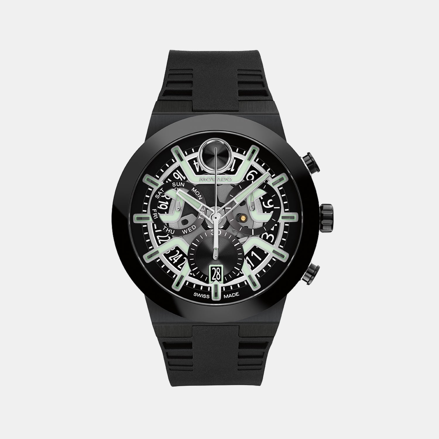 Bold Men Quartz Dual Tone Dial Chronograph Silicone Watch 3601284