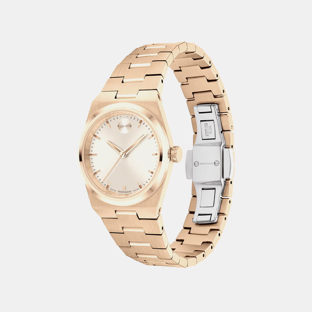 Bold Women Quartz Champagne Dial Analog Stainless Steel Watch 3601293