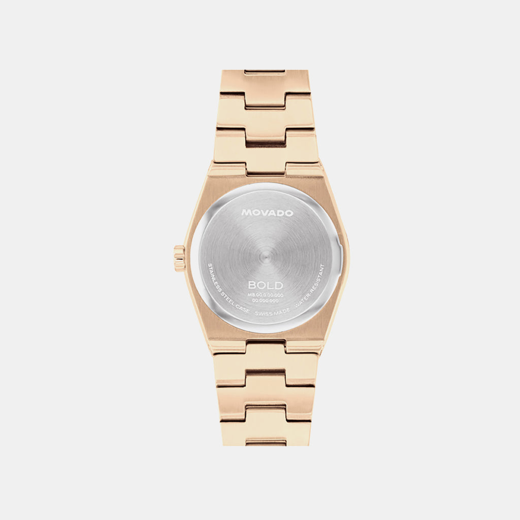 Bold Women Quartz Champagne Dial Analog Stainless Steel Watch 3601293