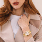 Bold Women Quartz Champagne Dial Analog Stainless Steel Watch 3601293