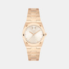 Bold Women Quartz Champagne Dial Analog Stainless Steel Watch 3601293