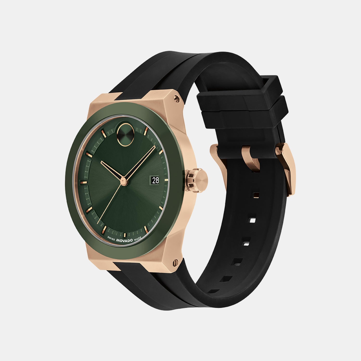 Bold Men Quartz Green Dial Analog Silicone Watch 3601296