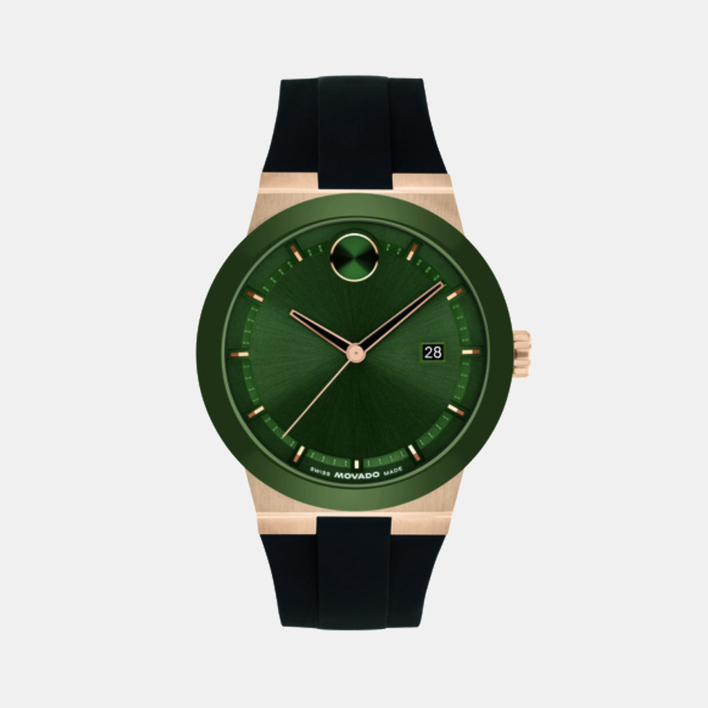Bold Fusion Men Quartz Green Dial Analog Silicone Watch 3601296
