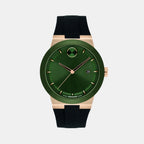 Bold Fusion Men Quartz Green Dial Analog Silicone Watch 3601296