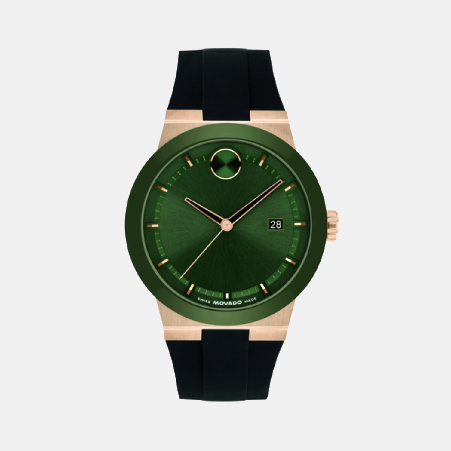 Bold Fusion Men Quartz Green Dial Analog Silicone Watch 3601296