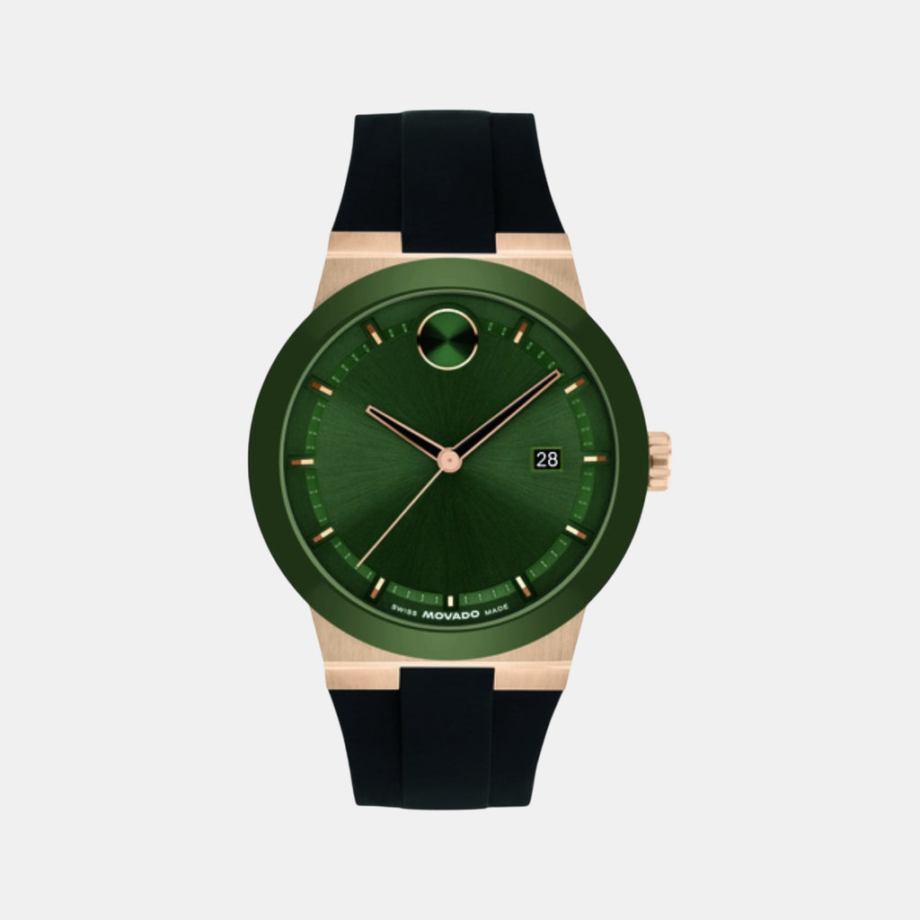 Bold Fusion Men Quartz Green Dial Analog Silicone Watch 3601296