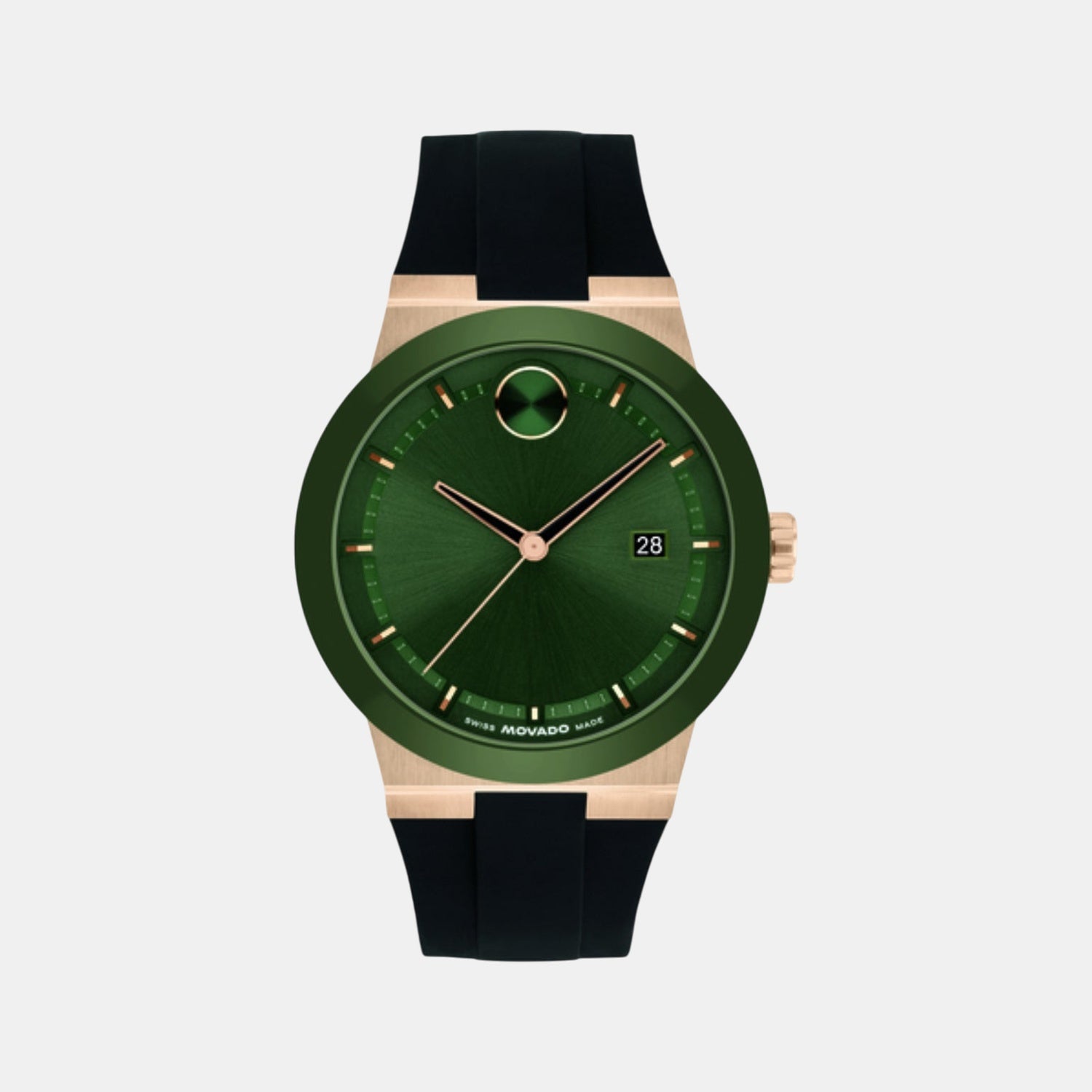 Bold Fusion Men Quartz Green Dial Analog Silicone Watch 3601296