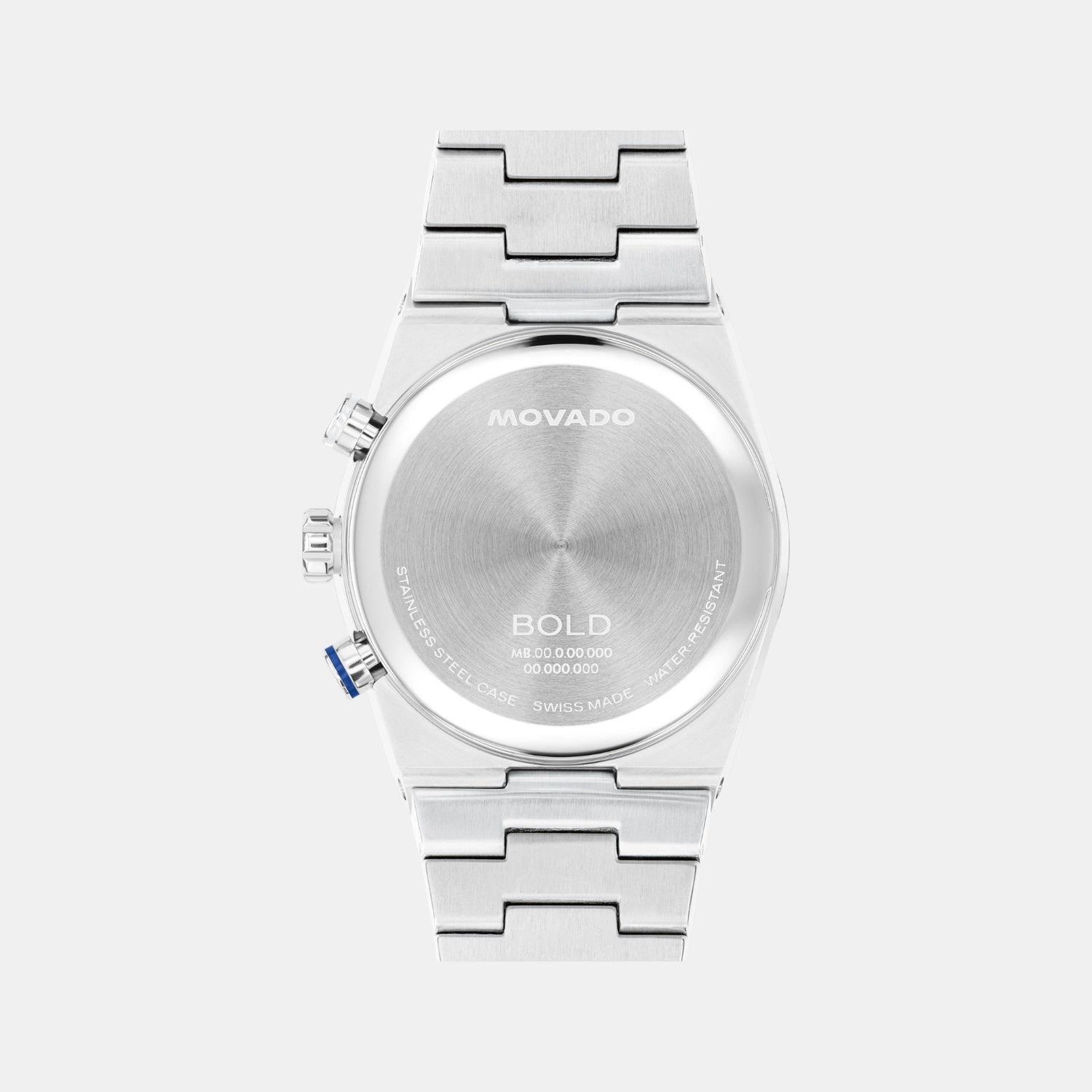 Bold Men Quartz Silver & Blue Dial Chronograph Stainless Steel Watch 3601304