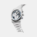 Bold Men Quartz Silver & Blue Dial Chronograph Stainless Steel Watch 3601304