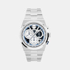 Bold Men Quartz Silver & Blue Dial Chronograph Stainless Steel Watch 3601304