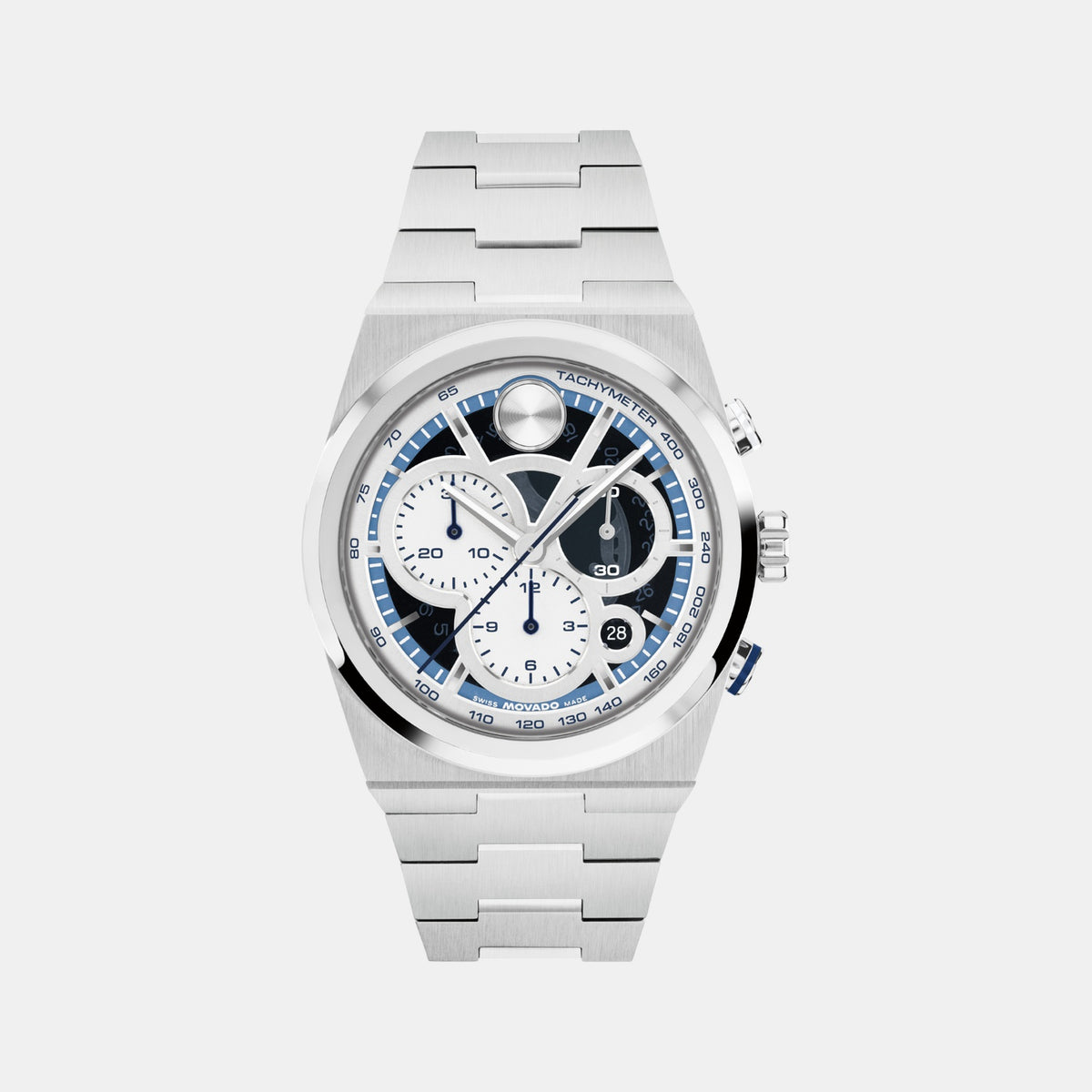 Bold Quest Men Quartz Silver Dial Chronograph Stainless Steel Watch 3601304