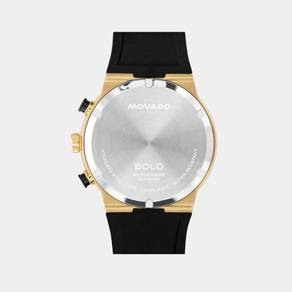 Bold Men Quartz Black Dial Chronograph Silicone Watch 3601307