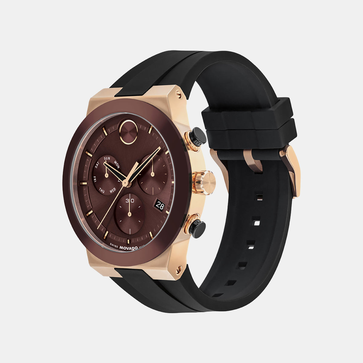 Bold Fusion Men Quartz Burgundy Dial Chronograph Ceramic Watch 3601332